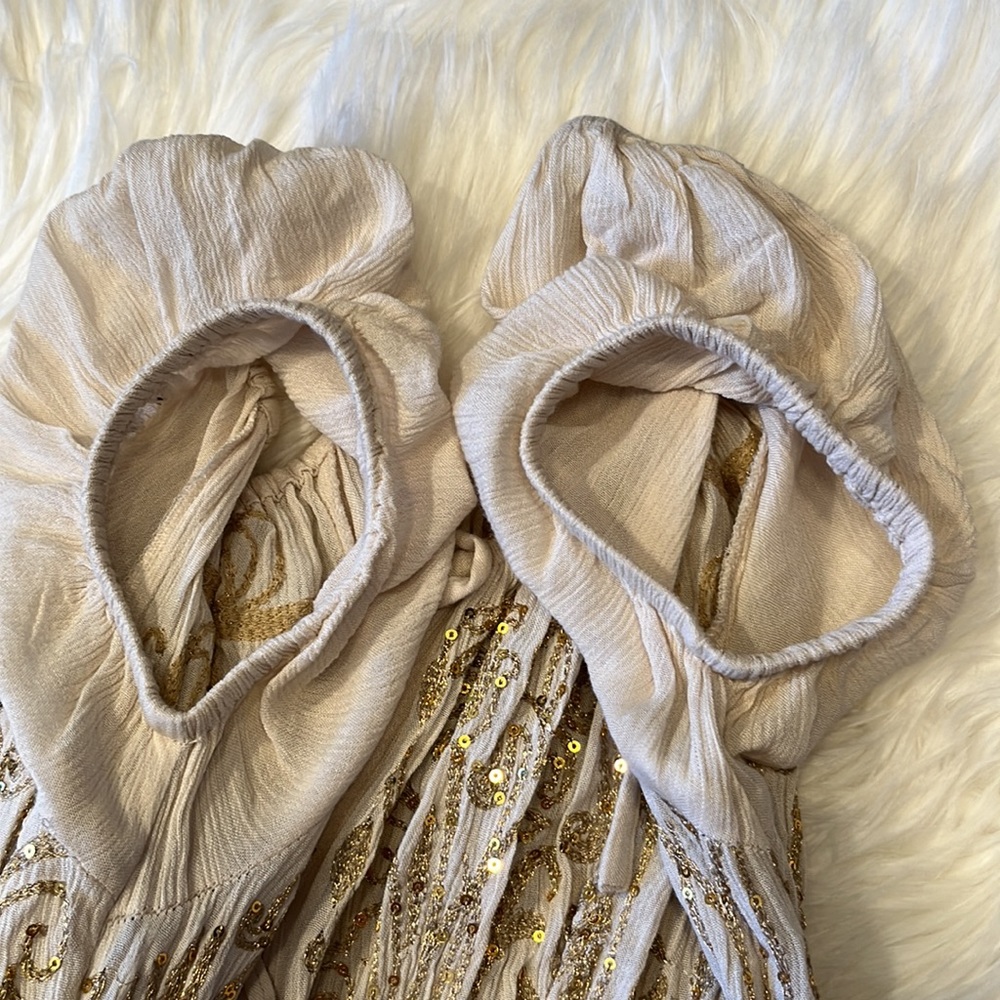 Boston Proper Bamboo Sequin Peasant Maxi Dress - Picture 7 of 15